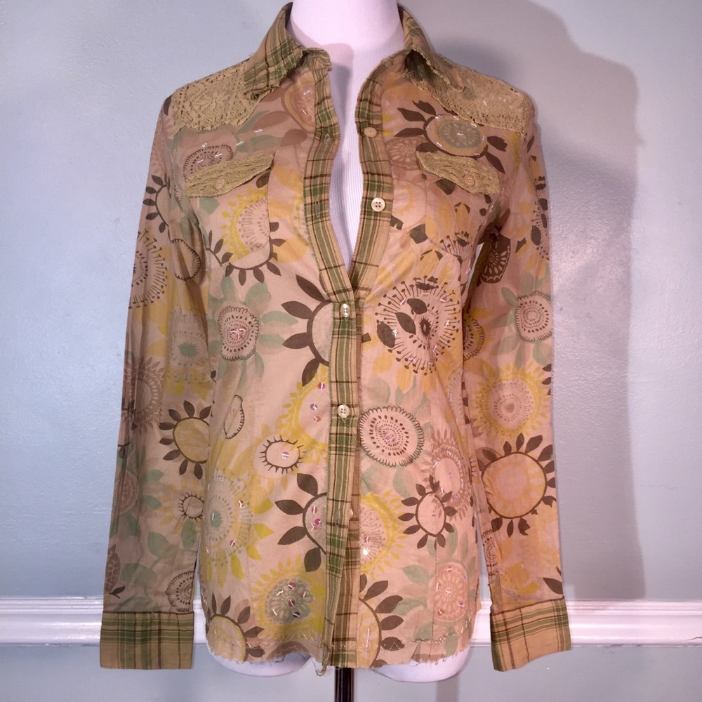 Daytrip Long Sleeve Button Down with Sequins